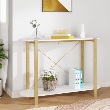 vidaXL Τραπέζι Κονσόλα Λευκό 110x38x75cm από Επεξεργασμένο Ξύλο 1 τεμ.