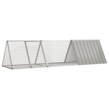 vidaXL Κλουβί Κουνελιών Γκρι 302,5x80,5x71 εκ. Γαλβανισμένος Χάλυβας