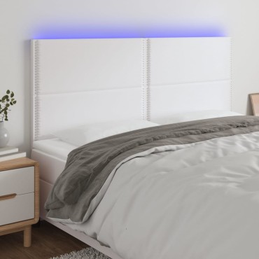 vidaXL Κεφαλάρι Κρεβατιού LED Λευκό 160x5x118/128 εκ 1 τεμ.