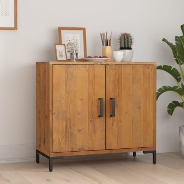 vidaXL Ντουλάπι Καφέ 75x35x70cm από Μασίφ Ξύλο Πεύκου 1 τεμ.