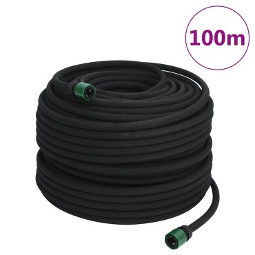 vidaXL Εύκαμπτος Σωλήνας Ποτίσματος Κήπου 100μ./0,6" Καουτσούκ και PVC