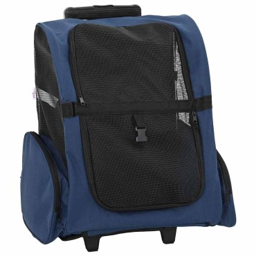 vidaXL Καρότσι Κατοικίδιων 3 σε 1 Μπλε 48x32x57 εκ. από Ύφασμα Oxford