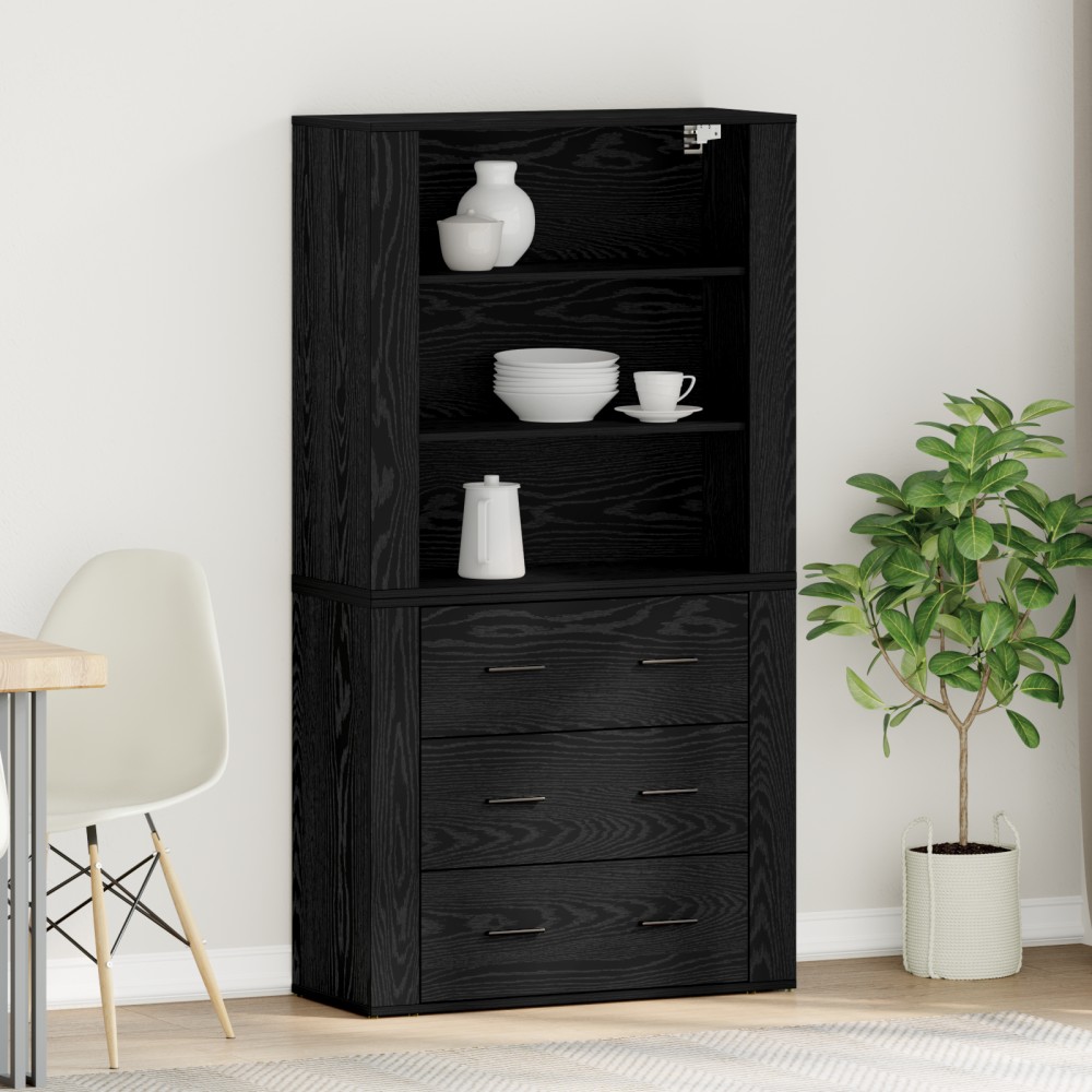 vidaXL Ψηλός ντουλάπι από Μαύρη δρυός 80x33x150cm 1 τεμ.