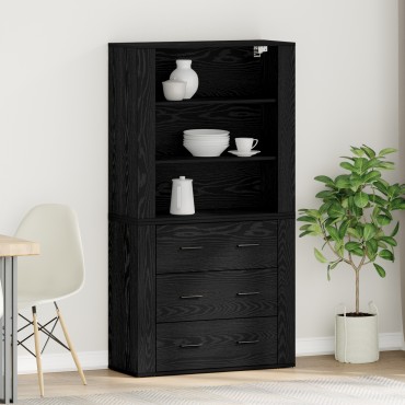 vidaXL Ψηλός ντουλάπι από Μαύρη δρυός 80x33x150cm 1 τεμ.