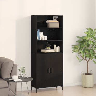 vidaXL Μπουφές Μαύρη Δρυ 69.5x34x180cm Επεξεργασμένο Ξύλο 1 τεμ.