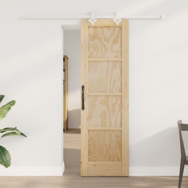 vidaXL Συρόμενη Πόρτα με Υλικά 61x198.5 εκ. Συμπαγές Ξύλο Πεύκου