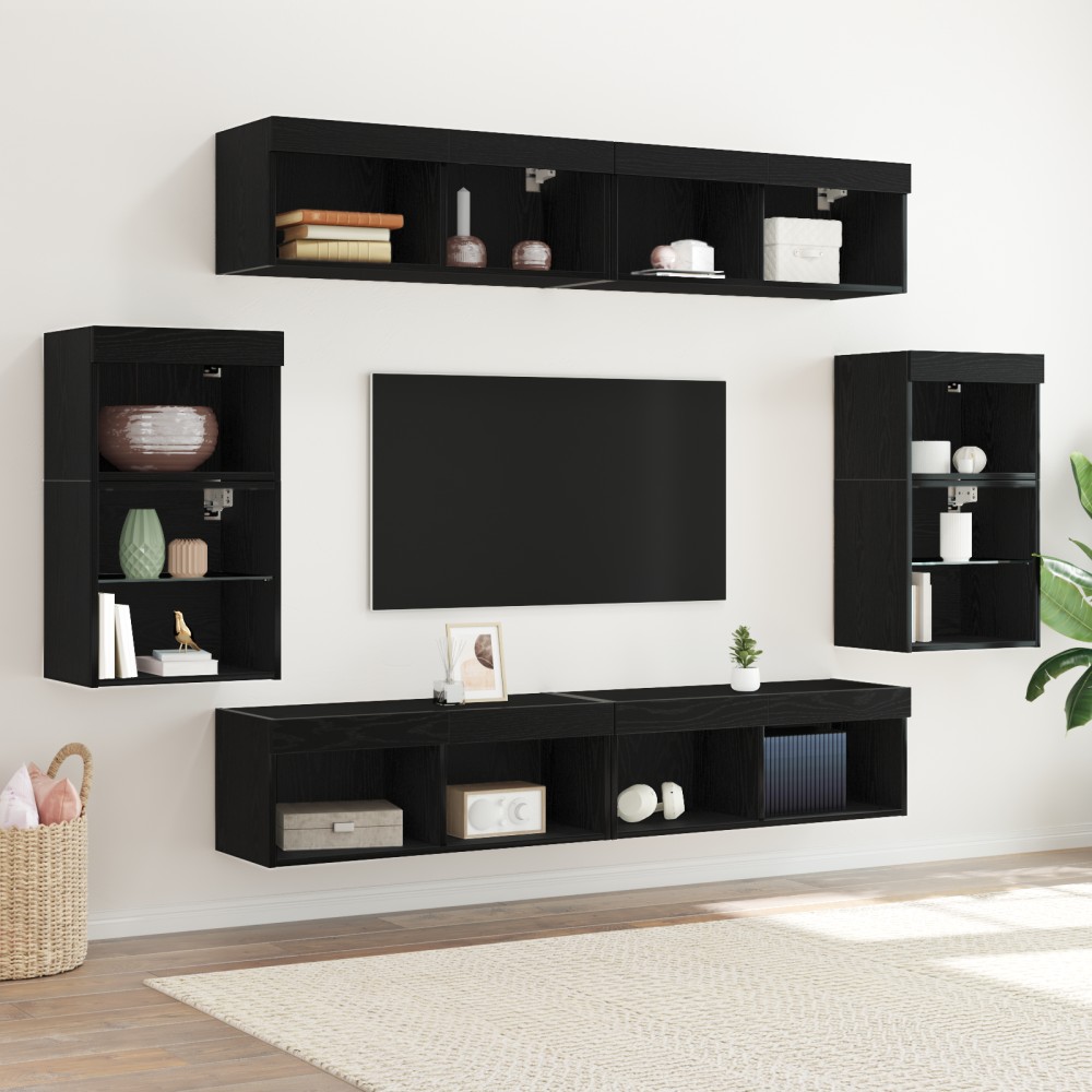 vidaXL Κρεμαστά ράφια 2 τεμ. Μαύρη βελανιδιά 40x28,5x40cm Ξύλο Επεξεργασμένης