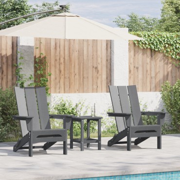 vidaXL Πτυσσόμενες Καρέκλες Adirondack 2 τεμ. Ανοιχτό Γκρι 74.5x80.5x90cm HDPE