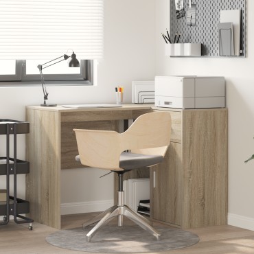 vidaXL Γωνιακό γραφείο με συρτάρι με ράφι Δρύς Sonoma 102x88x75 εκ 1 τεμ.