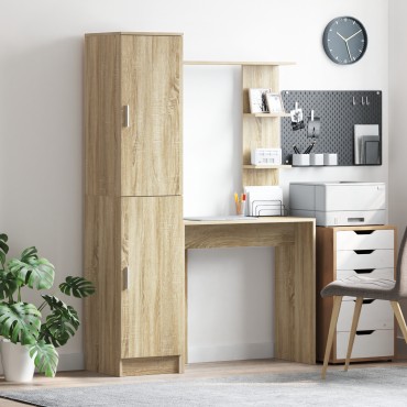 vidaXL Γραφείο με Αποθήκευση Sonoma Oak Επεξεργασμένο Ξύλο