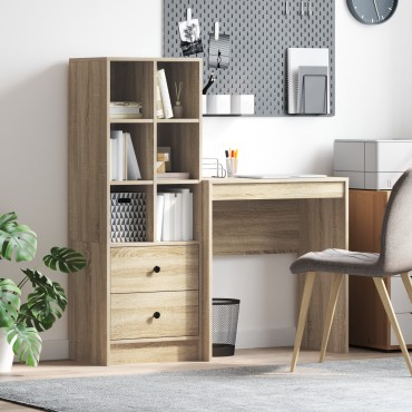 vidaXL Γραφείο με Αποθήκευση Sonoma Oak Επεξεργασμένο Ξύλο