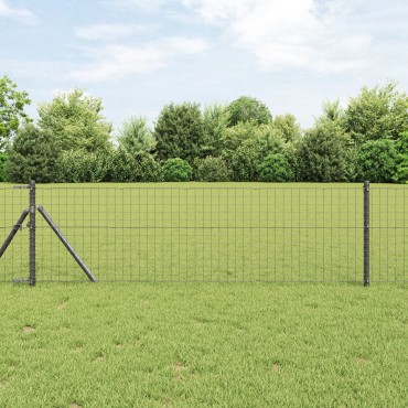 vidaXL Euro Fence με 13 Πόλους 0.6x50 μ Γαλβανισμένο Ατσάλι Γκρι