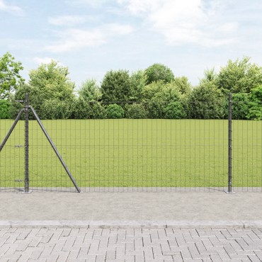 vidaXL Euro Fence με 13 πλαισιωμένους πόλους 1x25 μ Γαλβανισμένος χάλυβας