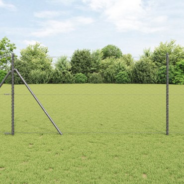 vidaXL Hexagon Fence Γκρι 1.4x25 μ. Χάλυβας