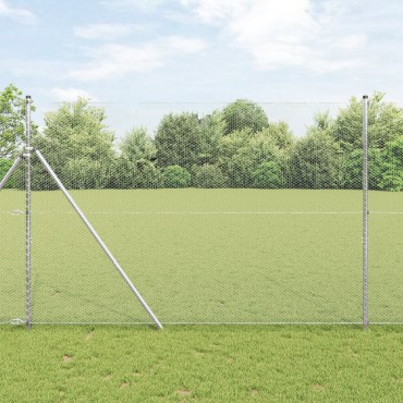 Φράχτης vidaXL Hexagon 1.6x10 μ. Γαλβανισμένος Χάλυβας, Στήλες φράχτη vidaXL 7 τμχ 32 χλστ 210cm Γαλβανισμένος Χάλυβας