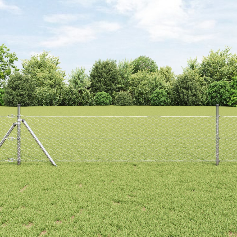 vidaXL Hexagon Fence 0.4x100 m Γαλβανισμένο Ατσάλι