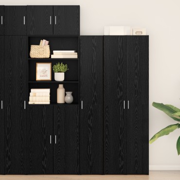 vidaXL Υψηλό Ντουλάπι Μαύρο Ξύλο 30x42.5x185cm Μοριοσανίδα 1 τεμ.
