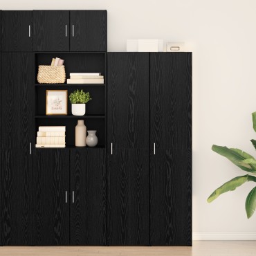 vidaXL Υψηλός μπουφές Μαύρος Δρυός 40x42.5x185cm Επεξεργασμένο Ξύλο 1 τεμ.