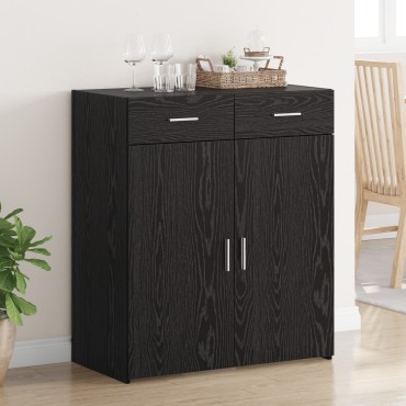 vidaXL ντουλάπα αποθήκευσης Μαύρης Δρυς 80x42.5x93.5cm Επεξεργασμένο Ξύλο 1 τεμ.