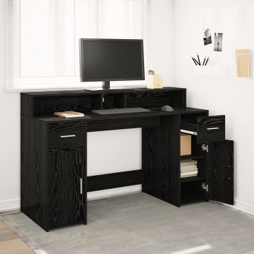 vidaXL Γραφείο Μαύρης Δρυός 140x55x91cm Επεξεργασμένο Ξύλο 1 τεμ.