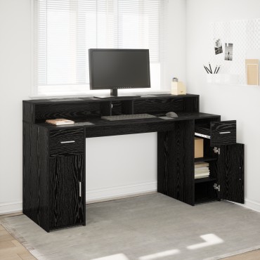 vidaXL Γραφείο Μαύρης Δρυός 160x55x91cm Επεξεργασμένο Ξύλο 1 τεμ.