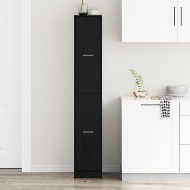 vidaXL Ντουλάπι Αποθήκης Μαύρης Δρυός 30x41x174.5cm Κατασκευασμένο Ξύλο 1 τεμ.