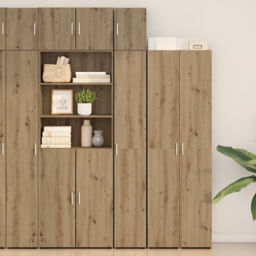 vidaXL Λεπτό Ντουλάπι Αποθήκευσης Δρυς 30x42.5x225cm Επεξεργασμένο Ξύλο 1 τεμ.