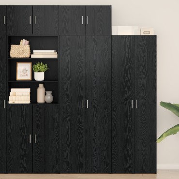 ντουλάπα vidaXL Μαύρη Δρυς 70x42.5x225cm Επεξεργασμένο Ξύλο, Ντουλάπα Τοίχου vidaXL Μαύρη Δρυς 70x42,5x40cm Επεξεργασμένο Ξύλο 1 τεμ.