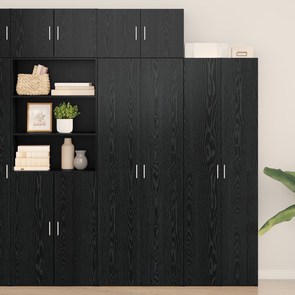Ντουλάπι Αποθήκευσης vidaXL Μαύρος Δρύς 70x42.5x225cm Επεξεργασμένο Ξύλο 1 τεμ.