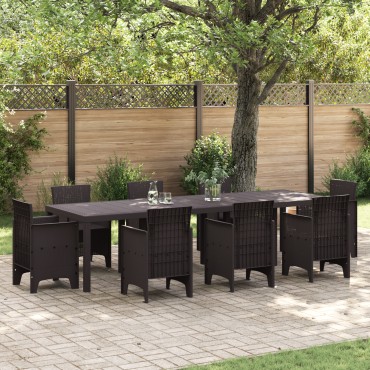 vidaXL Τραπέζι Κήπου Καφέ 300x100x73cm Poly Rattan 1 τεμ.