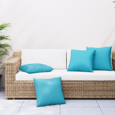 vidaXL Scatter Μαξιλάρια 4 τεμ Τιρκουάζ 40x40cm Υφάσμα