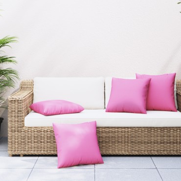 vidaXL Ριχτάρια 4 τεμ Ροζ 60x60cm Υλικό