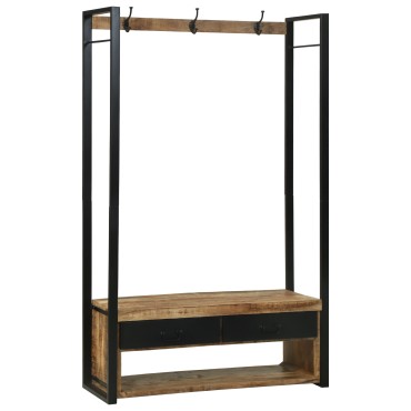 vidaXL Ράφι Ρούχων με γάντζους και ράφια 110x40x185cm Μασίφ ξύλο μάνγκο 1 τεμ.
