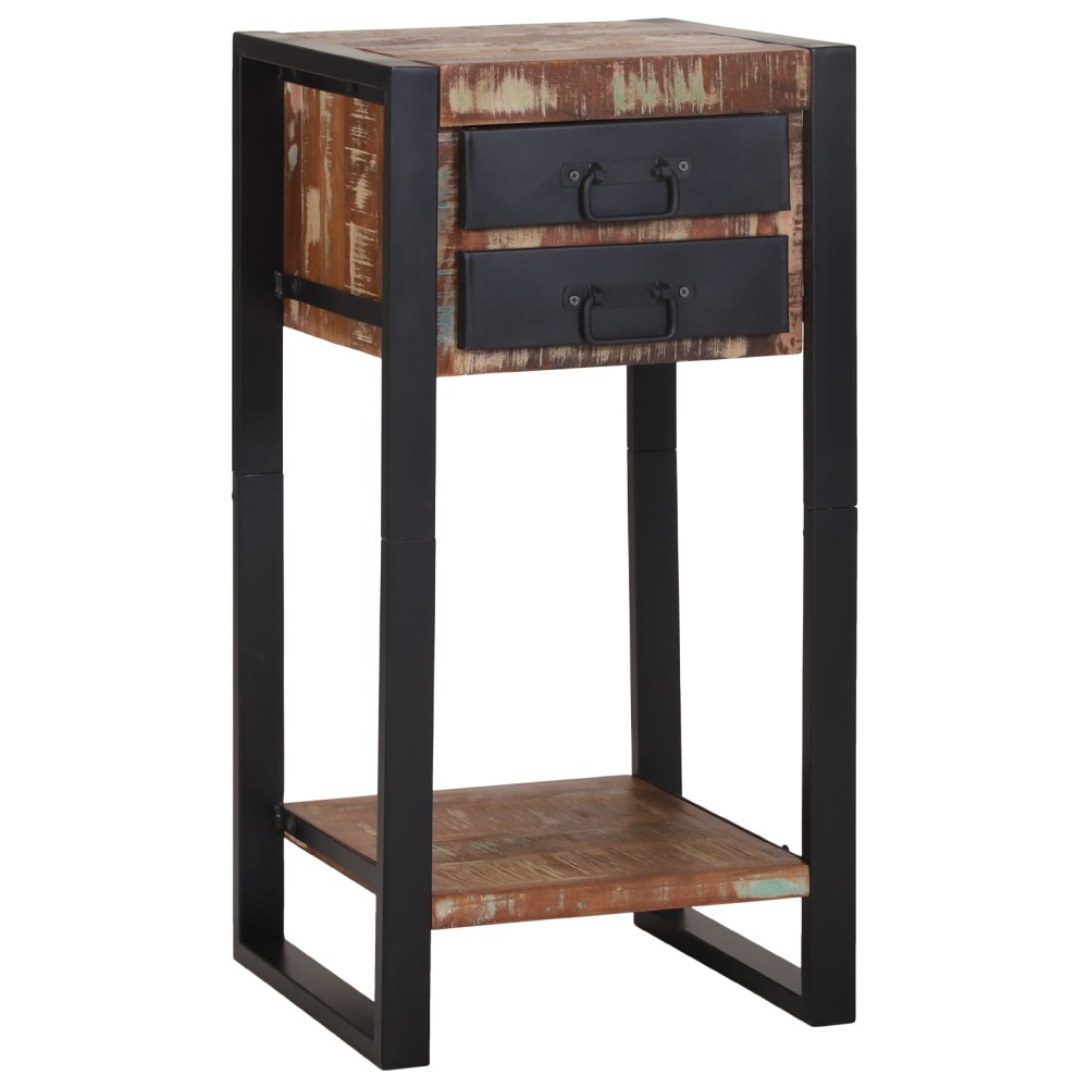 vidaXL Κομοδίνο Πολύχρωμο 40x40x80cm Μασίφ Ανακυκλωμένο Ξύλο 1 τεμ.