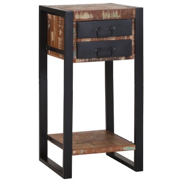 vidaXL Κομοδίνο Πολύχρωμο 40x40x80cm Μασίφ Ανακυκλωμένο Ξύλο 1 τεμ.