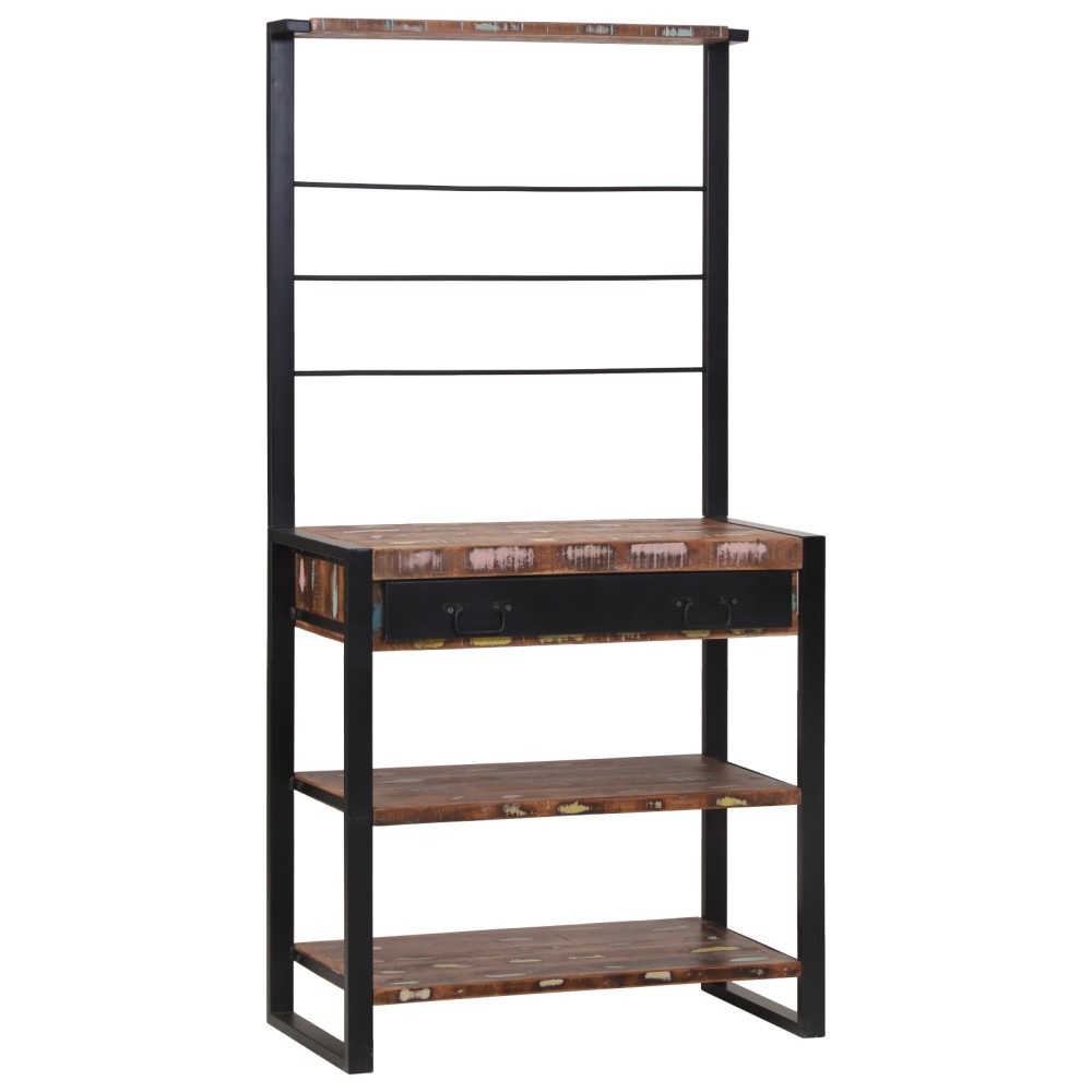 vidaXL Ράφι κουζίνας Πολύχρωμο και Μαύρο 80 x 40 x 160 cm