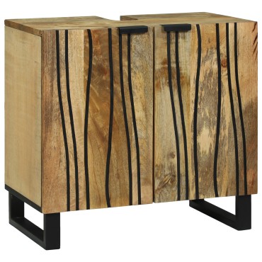 vidaXL Ντουλάπι Νιπτήρα 62x33x58cm Μασίφ Ξύλο Μάνγκο και Κατασκευασμένο Ξύλο 1 τεμ.