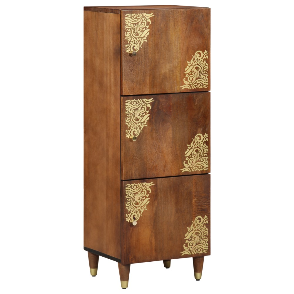 vidaXL Highboard με ράφι Καφέ 40x33x110cm Στερεό ξύλο μάνγκο