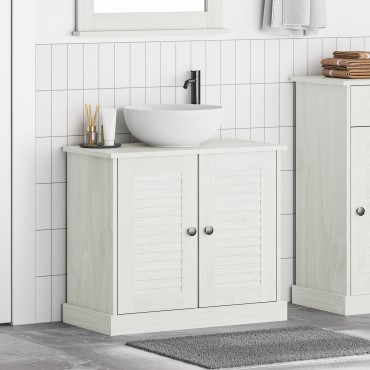 vidaXL Ντουλάπι Νιπτήρα 'VIGO' με Πόρτες 67.5x34x59cm Σταθερού Ξύλου Πεύκου 1 τεμ.