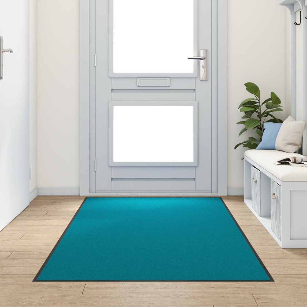 vidaXL Χαλάκι Εξώπορτας Άλλο Κυανί και Μαύρο 120 x 250 cm
