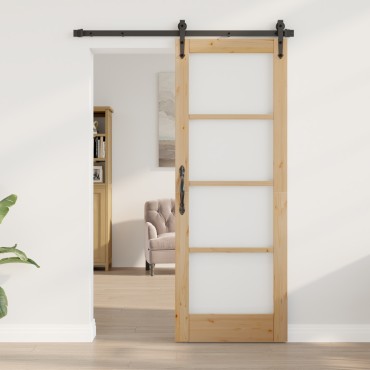vidaXL Εσωτερική Πόρτα με Γυαλί "ORKDAL" 73,5x198,5x4 cm Μασίφ Ξύλο Πεύκου