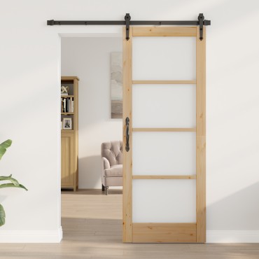 vidaXL Εσωτερική Πόρτα με Γυαλί "ORKDAL" 78x202x4 εκ. Στερεό Ξύλο Πεύκου