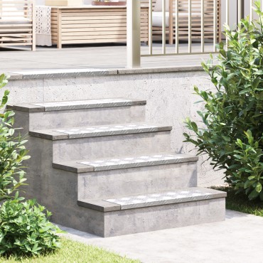 vidaXL Σκαλοπάτι 10 τμχ. 60 x 18 x 2,5 εκ. Ασημί Αλουμίνιο Ορθογώνιος