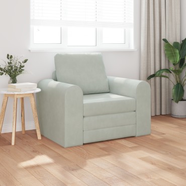 vidaXL Κρεβάτι Σαλονιού 2 σε 1 Ανοιχτό Γκρι 98x71x83cm Βελούδο