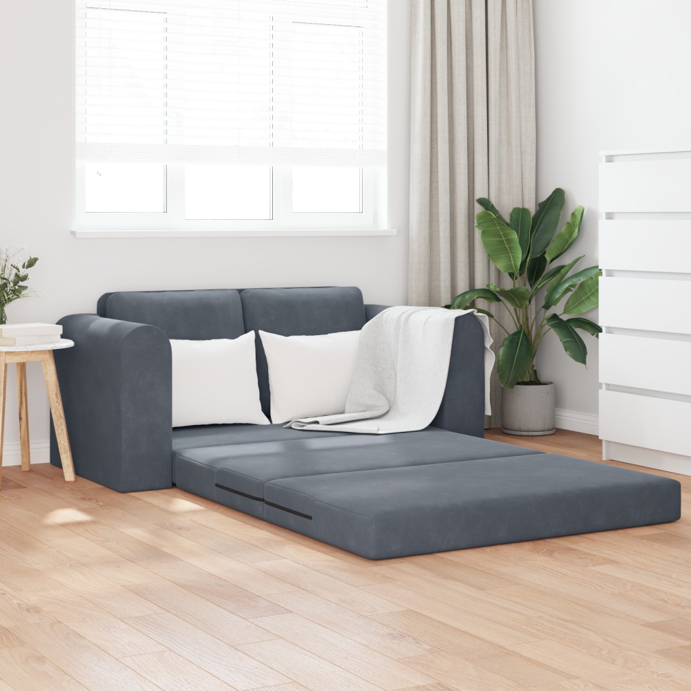 vidaXL Κρεβάτι καναπές Σκούρο Γκρι 148x71x83cm Βελούδο