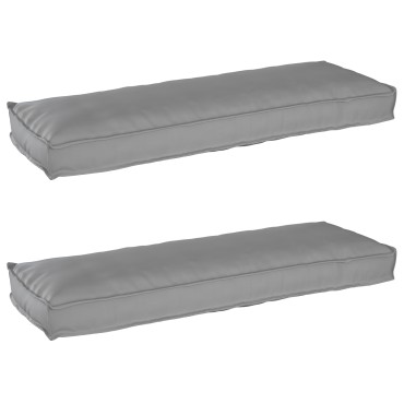 vidaXL Σετ Μαξιλαριών Πάγου 2 pcs Γκρι 120x40x8cm Ύφασμα Οξφόρδης