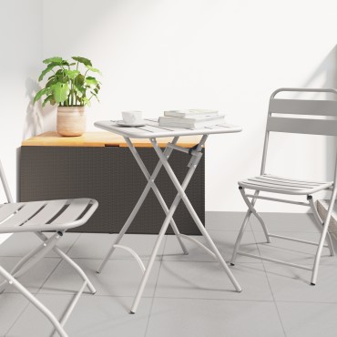 vidaXL Πτυσσόμενο Τραπέζι Κήπου Μπεζ 55x55x73cm Χάλυβας 1 τεμ.