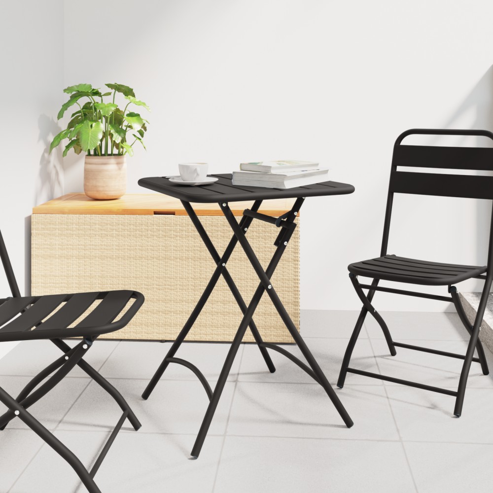 vidaXL Πτυσσόμενο Τραπέζι Κήπου - Ανθρακί - 55x55x73cm - Ατσάλι 1 τεμ.