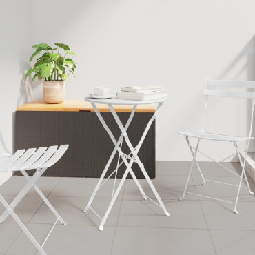 vidaXL τραπέζι bistro πτυσσόμενο λευκό 50x71cm από βαμμένο ατσάλι