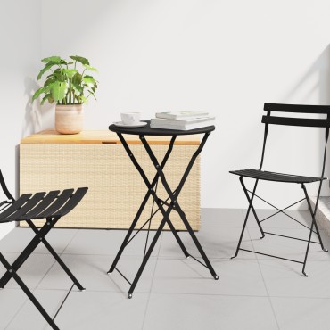 vidaXL Στρώσιμος Μπαλκονάτος Τραπέζι Ανθρακί 50x71cm Ψεκάστε με χάλυβα 1 τεμ.